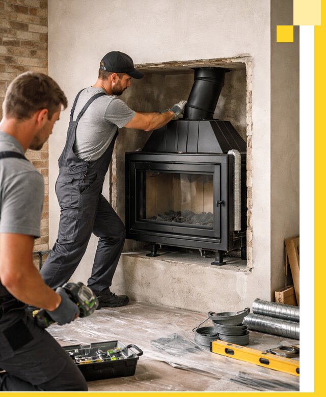 Установка каминных топок в Воткинске: монтаж, подключение
