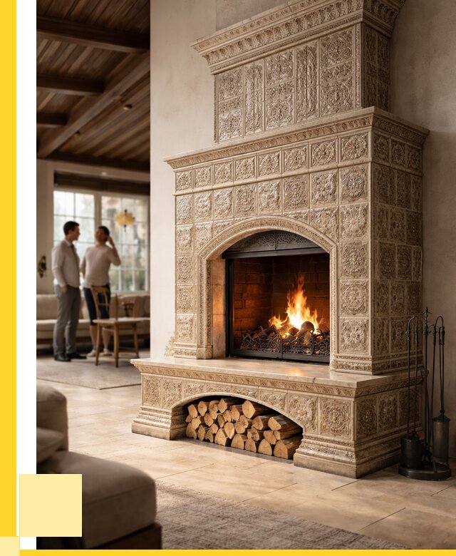 Купить изразцовый камин в Воткинске от 259000 р. | ЭриданВтк