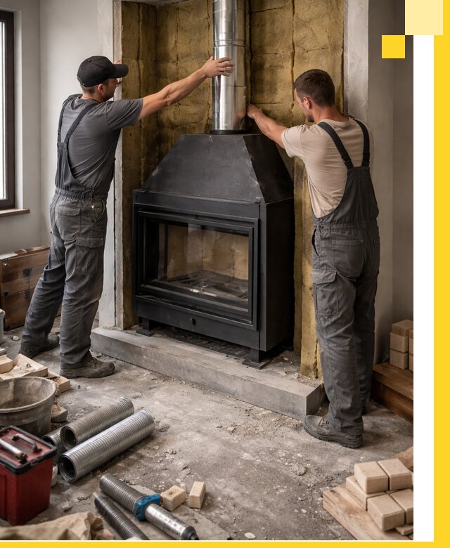 Изготовление и монтаж закрытых каминов в Воткинске под ключ
