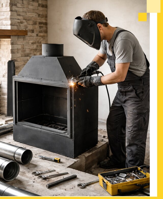 Продажа и установка металлических каминов в Воткинске под ключ