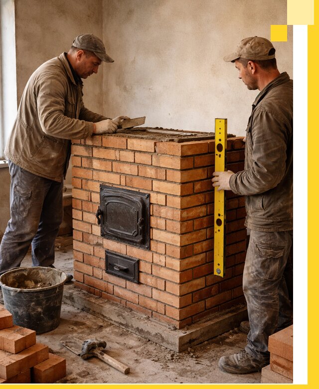 Отопительные печи под ключ в Воткинске, установка и сборка