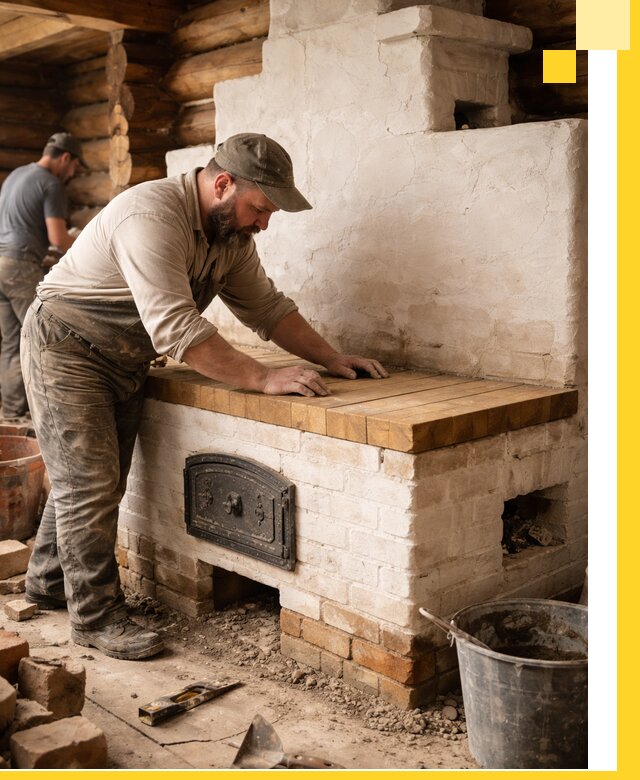 Проектирование и установка русской печи с лежанкой в Воткинске