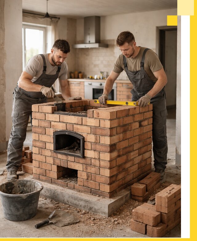 Установка и монтаж печей в частном доме в Воткинске под ключ