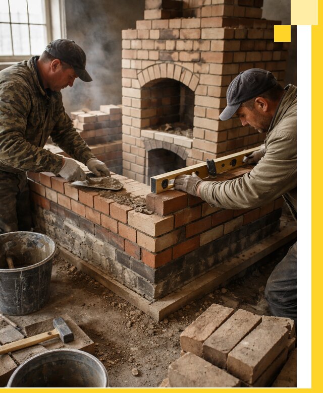 Изготовление и монтаж печей и каминов из кирпича в Воткинске