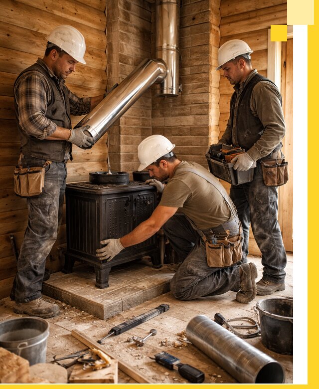Профессиональный монтаж банных печей и дымоходов в Воткинске