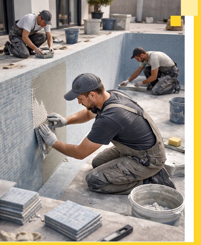 Облицовка бассейнов в Воткинске плитка мозаика гидроизоляция