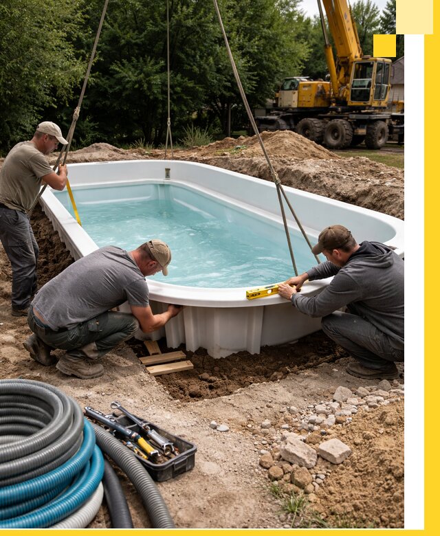 Установка и монтаж композитных бассейнов под ключ в Воткинске