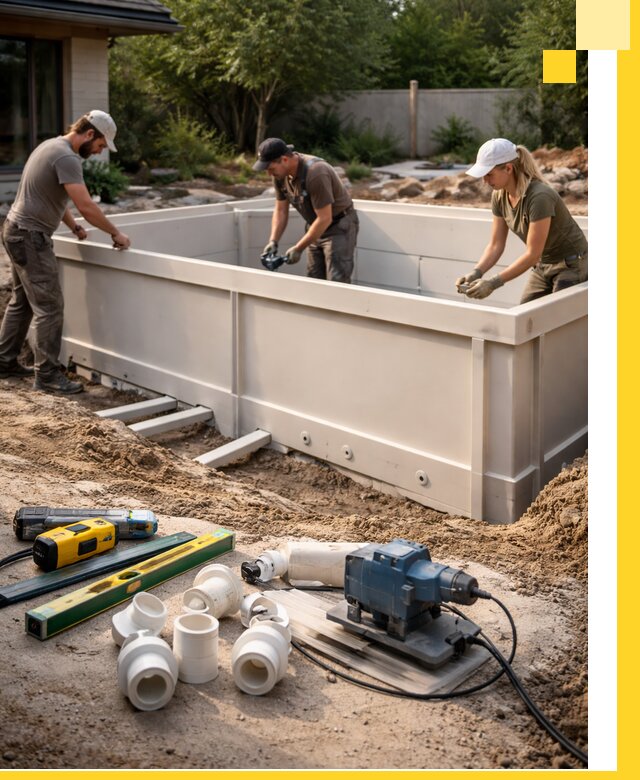 Установка полипропиленовых бассейнов под ключ в Воткинске