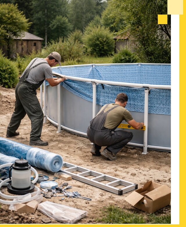 Установка и монтаж каркасных бассейнов в Воткинске под ключ