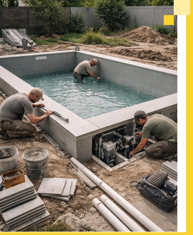 Строительство и монтаж бассейнов для дачи под ключ в Воткинске