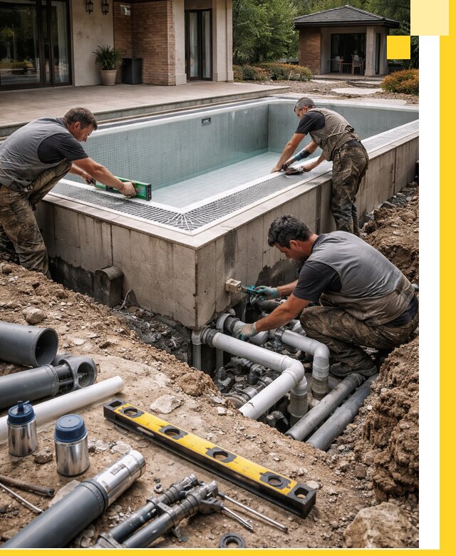 Строительство переливных бассейнов в Воткинске под ключ