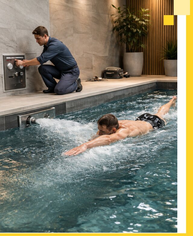 Проектирование и монтаж бассейнов с противотоком в Воткинске