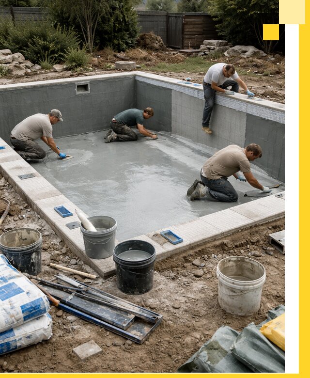 Изготовление и монтаж чаши бассейна под ключ в Воткинске