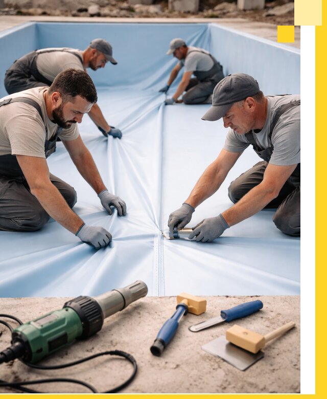 ПВХ пленка для бассейнов с монтажом и гарантией в Воткинске