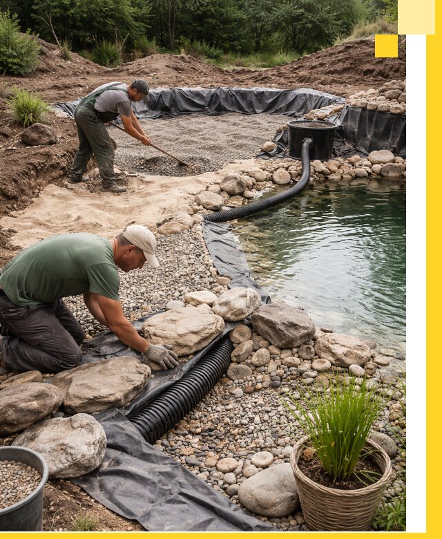 Строительство природных бассейнов и озер в Воткинске под ключ