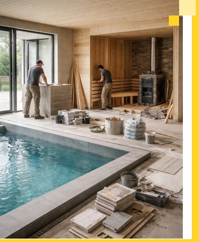 Проектирование и строительство бань с бассейном в Воткинске