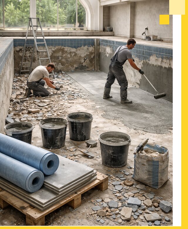 Реконструкция бассейнов в Воткинске: ремонт, гидроизоляция