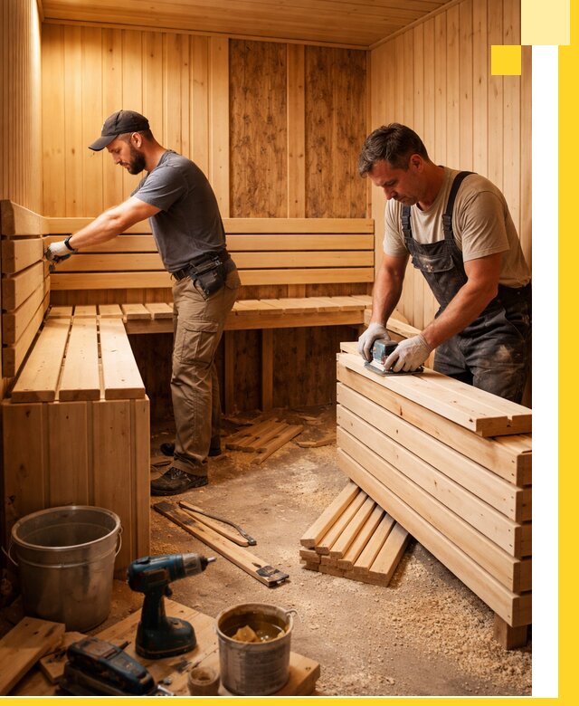 Профессиональный комплексный ремонт саун под ключ в Воткинске