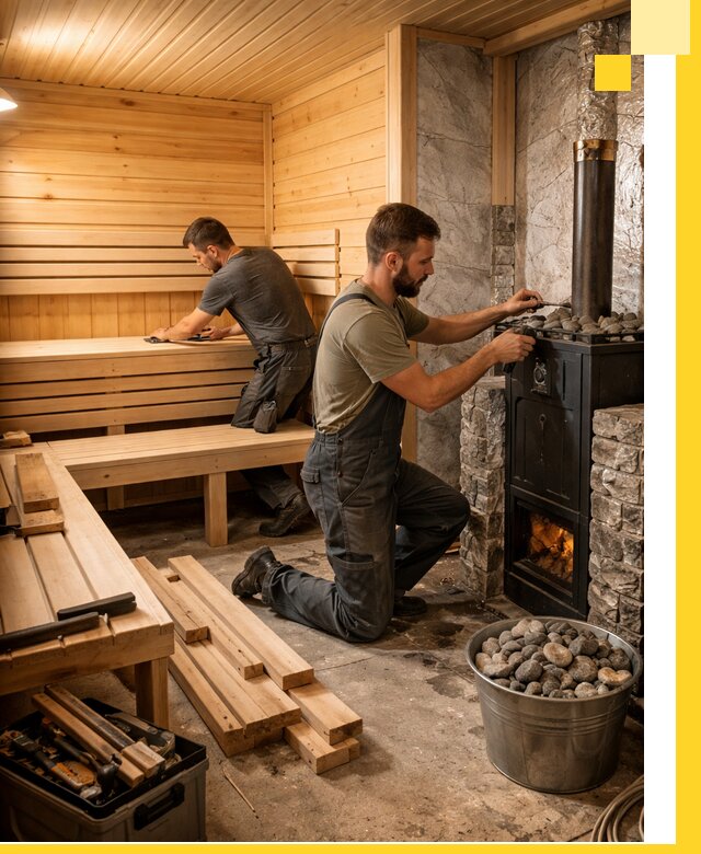 Дизайн и строительство интерьеров бань под ключ в Воткинске