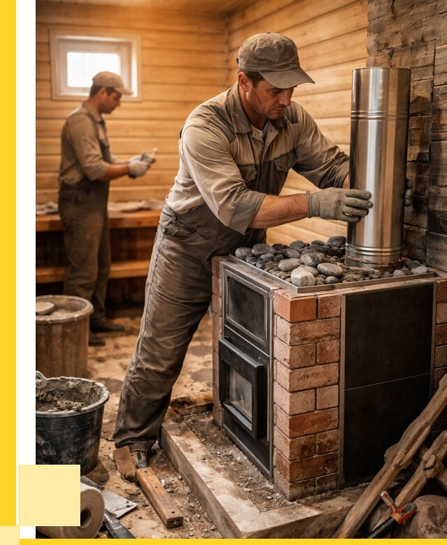 Монтаж печи в бане под ключ в Воткинске от 20720 р. | ЭриданВтк