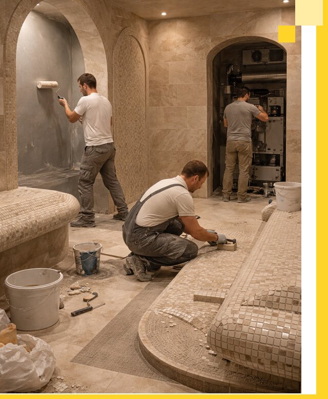 Строительство бани с хамамом и бассейном под ключ в Воткинске