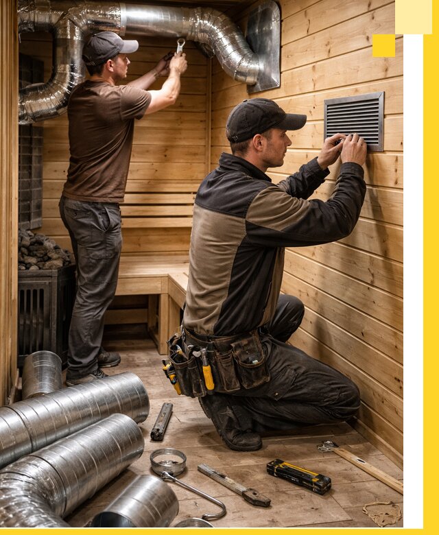 Проектирование и монтаж вентиляции бани в Воткинске под ключ