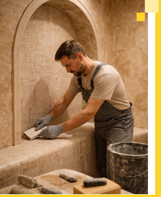 Профессиональная отделка хамамов с мозаикой под ключ в Воткинске